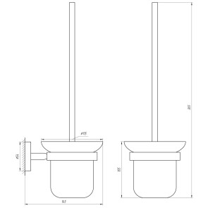 Йоржик настінний без кришки Globus Lux SS8429A SUS304 №2