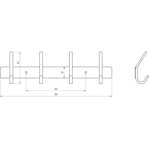 Планка з гачками Globus Lux SQ 9435-4 SUS304 №2