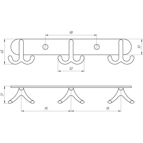 Планка з гачками Perfect Sanitary Appliances RM 1502-3 №3