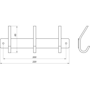 Планка с крючками Globus Lux BQ9435-3 черная матовая SUS304 №4