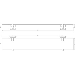 Полиця TOPAZ TKB 9927 скло с бортиком №4