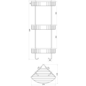 Поличка потрійна кутова TOPAZ 4134 №2