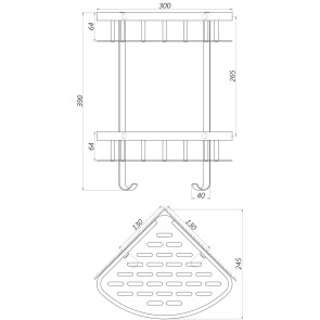 Полка двойная угловая TOPAZ TKB-9902-BL №3