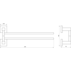 Тримач рушників Globus Lux SQ 9431-2 SUS304 №2