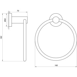 Тримач рушників Globus Lux BS8407 чорний матовий SUS304 №4