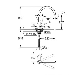 Змішувач для кухні Grohe BauEdge New 31367001 №4