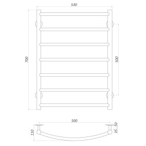 Рушникосушарка UNIO LD ER 700-500-7 Драбинка Дуга електро №4