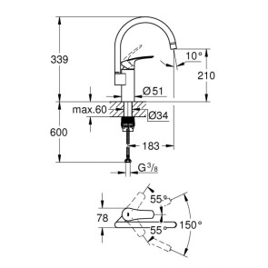 Змішувач для кухні Grohe Eurosmart New 33202003 №4