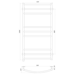 Рушникосушарка UNIO LDE ER 1000-500-9 BLK Лесенка Дуга Элит электро черная №5