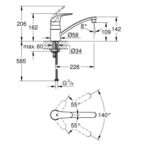 Змішувач для кухні Grohe Euroeco New 32750000 №2