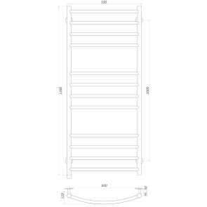 Рушникосушарка UNIO LDE ER 1200-500-12 BLK Драбинка Дуга Еліт електро чорна №5