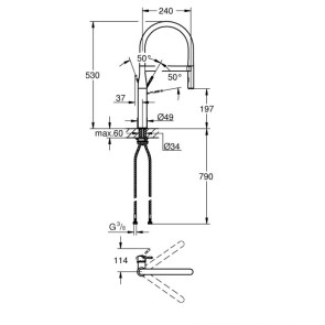 Смеситель для кухни с гибким изливом Grohe Essence New 30294AL0 №3