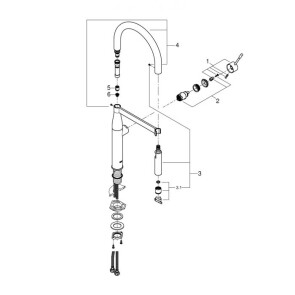 Смеситель для кухни с гибким изливом Grohe Essence New 30294AL0 №4