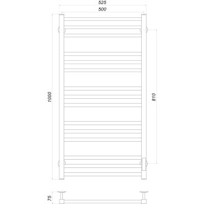 Рушникосушарка UNIO MS EU 1000-500-15 BLK Модена електро чорна №4