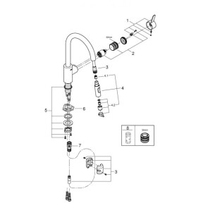 Змішувач для кухні з висувним виливом Grohe Eurosmart Cosmopolitan 31481001 №3