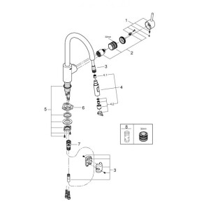 Змішувач для кухні з висувним виливом Grohe Concetto new 31483002 №3