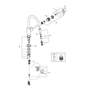 Смеситель для кухни с выдвижным изливом Grohe Concetto new 32663003 №3