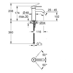 Змішувач одноважільний для раковини Grohe Essence S-Size (24172KF1) №4