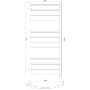 Рушникосушарка UNIO LDE EL 1200-500-12 BLK Лесенка Дуга Элит электро черная №5