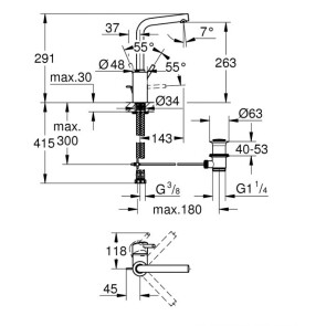 Змішувач для раковини L-розміру Grohe Concetto new 23739002 №2