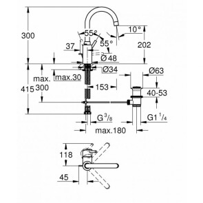 Змішувач для раковини L-розміру Grohe Concetto new 32629002 №2