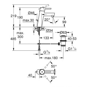 Змішувач для раковини M-розміру Grohe Concetto new 23450001 №2