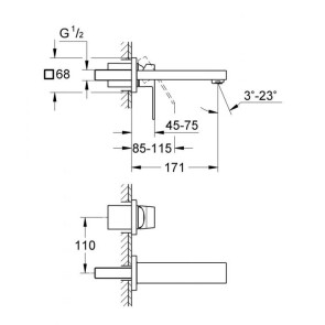 Змішувач для раковини прихованого монтажу Grohe Eurocube 19895000 №2