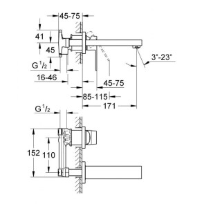 Змішувач для раковини прихованого монтажу Grohe Eurocube 19895000 №3