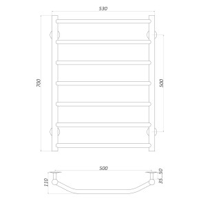 Рушникосушарка UNIO LT W 700-500-7 Драбинка Трапеція вода №4