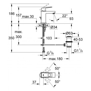 Змішувач для раковини S-розміру Grohe Eurocube 2312700E №4