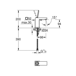 Змішувач для раковини S-розміру Grohe Eurocube Joy 23656000 №2