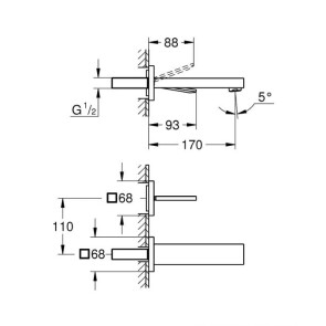 Смеситель для раковины скрытого монтажа Grohe Eurocube Joy 19997000 №2