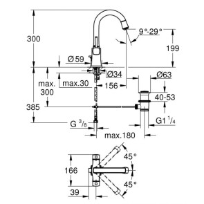 Змішувач для раковини L-розміру Grohe Grandera 21107IG0 №3