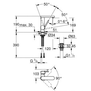 Змішувач для раковини M-розміру Grohe Plus 23872003 №2