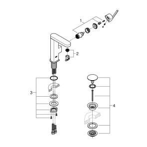 Змішувач для раковини M-розміру Grohe Plus 23872003 №3