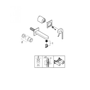 Смеситель для раковины скрытого монтажа Grohe Plus 29303003 №5