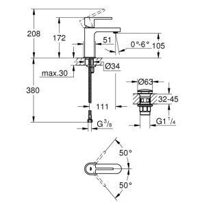 Змішувач для раковини S-розміру Grohe Plus 33163003 №2