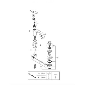 Змішувач для раковини S-розміру Grohe BauEdge New 23328001 №3