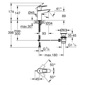 Змішувач для раковини S-розміру Grohe BauLoop New 23335001 №2