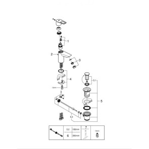 Змішувач для раковини S-розміру Grohe BauLoop New 23335001 №3