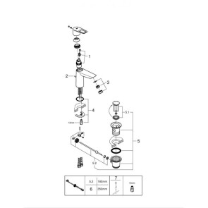 Змішувач для раковини M-розміру Grohe BauLoop New 23762001 №3