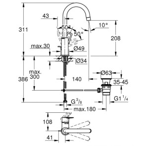 Змішувач для раковини L-розміру Grohe BauLoop New 23763001 №2