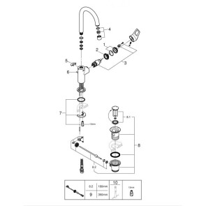 Змішувач для раковини L-розміру Grohe BauLoop New 23763001 №3