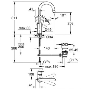 Змішувач для раковини L-розміру Grohe BauEdge New 23760001 №2