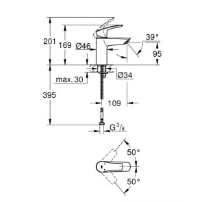 Смеситель для раковины S-размера Grohe Eurosmart New 32467003 №5