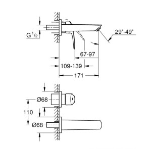 Змішувач для раковини прихованого монтажу Grohe Eurosmart New 29337003 №4