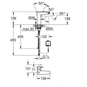 Змішувач для раковини з сенсорним керуванням Grohe Eurosmart New 23975003 №5