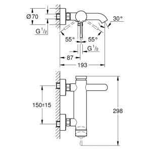 Смеситель для ванны Grohe Essence New 33624001 №2