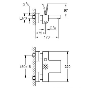 Змішувач для ванни Grohe Eurocube Joy 23666000 №3