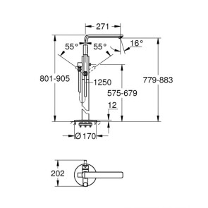 Підлоговий змішувач для ванни Grohe Lineare New 23792001 №2